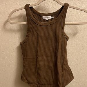 Good American Chocolate Ribbed Tank Top Bodysuit